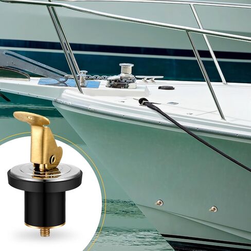 3 Pcs 5/8 Inch Baitwell Drain Plug Brass and Stainless Steel Snap Lock Boat Drain Plug Rubber for Boat Yacht Kayak Marine Livewells Baitwells in Saudi Arabia