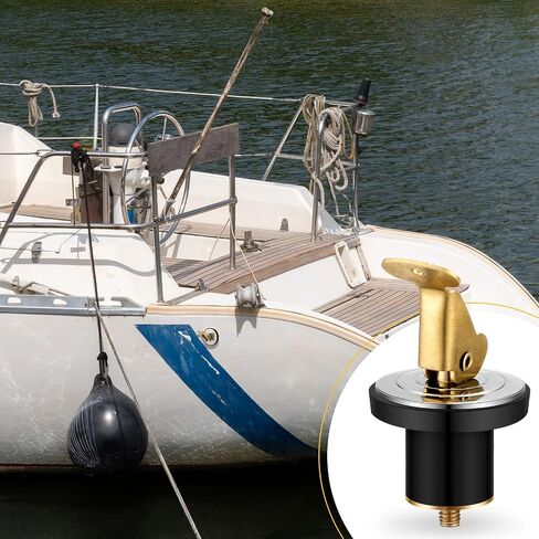 3 Pcs 5/8 Inch Baitwell Drain Plug Brass and Stainless Steel Snap Lock Boat Drain Plug Rubber for Boat Yacht Kayak Marine Livewells Baitwells in Saudi Arabia