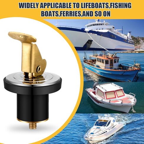 3 Pcs 5/8 Inch Baitwell Drain Plug Brass and Stainless Steel Snap Lock Boat Drain Plug Rubber for Boat Yacht Kayak Marine Livewells Baitwells in Saudi Arabia