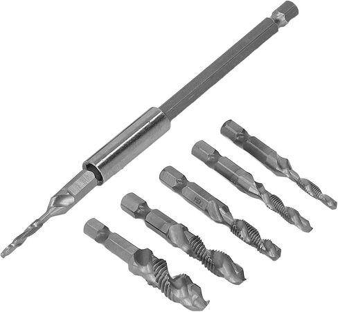 Drill Taps, Tap Drill Set, Spiral Groove Design, Chamfer Integrated, M3-M10, for Steel Aluminum Plate (Silver) in Saudi Arabia