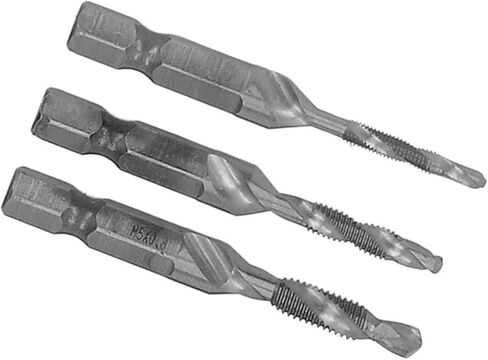 Drill Taps, Tap Drill Set, Spiral Groove Design, Chamfer Integrated, M3-M10, for Steel Aluminum Plate (Silver) in Saudi Arabia