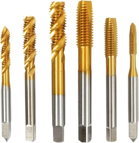 Insert Cobalt Screw Thread Tap Drill Bits Spiral Pointed Flute ST2-ST12 5Pcs(Color:Pointed Tap,Size:5PCS_ST8X1.25) in Saudi Arabia
