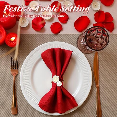 Molain 50Pcs Napkin Rings, Imitation Pearl Rose Holder Ring Metal Spring Table Setting Napkin Buckles for Formal or Casual Dinner Wedding Birthday Table Decorations, 1.6 Inch in Saudi Arabia