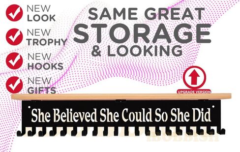 رف الكأس مع السنانير للميداليات - رف العرض المعدني لعرض شريط جبل الحائط ، أرفف الكأس للجمباز ، كرة القدم ، رف جائزة RANG RACK ، حامل جائزة الكأس تمت ترقيته in Kuwait