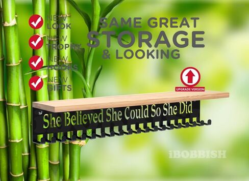 رف الكأس مع السنانير للميداليات - رف العرض المعدني لعرض شريط جبل الحائط ، أرفف الكأس للجمباز ، كرة القدم ، رف جائزة RANG RACK ، حامل جائزة الكأس تمت ترقيته in Kuwait