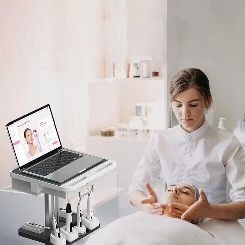 عربة عربات طب الأسنان مع حامل ماسح الضوئي الفموي وملابس المعدات ، محطة عمل متنقلة في المستشفيات مع علبة الكمبيوتر المحمول وعجلات صامتة ، لمختبر صالون المدارس المكتبية وما إلى ذلك. in Saudi Arabia