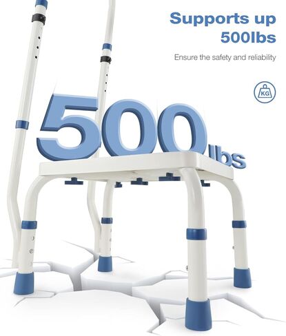 GreenChief Medical Step Stool with Handle for Adults, Metal Foot Stool with Handrail for Bedside, Kitchen, Truck, Bathroom (Heavy Duty 500 Lbs Support) in Kuwait