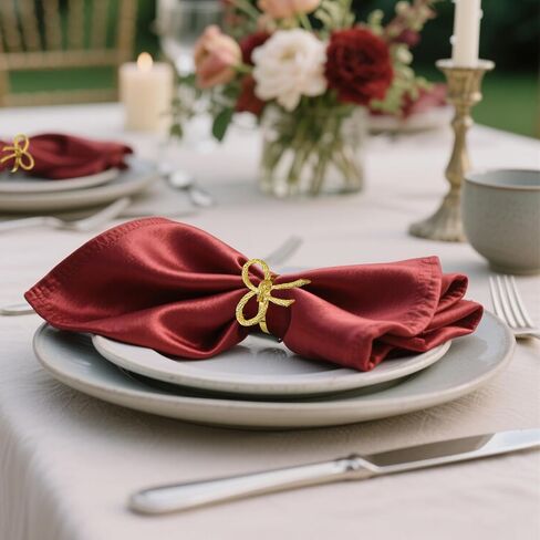 Napkin Rings Set of 24 Rose Gold Bow Napkin Rings Bulk,Pink Metal Napkin Holders for Cloth Napkins,Rustic Napkin Ring for Farmhouse Dining Table Decor,Christmas Bow Tie Napkin Ring Holders in Saudi Arabia