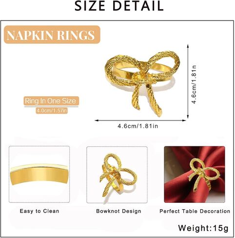 Napkin Rings Set of 24 Rose Gold Bow Napkin Rings Bulk,Pink Metal Napkin Holders for Cloth Napkins,Rustic Napkin Ring for Farmhouse Dining Table Decor,Christmas Bow Tie Napkin Ring Holders in Saudi Arabia