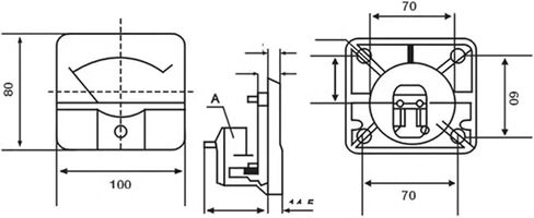 44L1 AC AMMETER AC 1A-500A 100 * 80MM (15A) in Kuwait