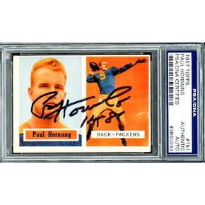 Paul Hornung Autographed 1957 Topps Rookie Card #151 Bay Packers PSA/DNA #83850033 - Football Slabbed Autographed Rookie Cards in Kuwait