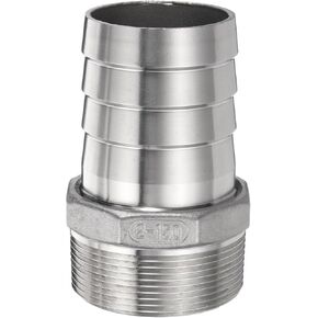 HARFINGTON Stainless Steel Hose Barb Fitting 2" (52mm) Barbed x 2" NPT Male Pipe Fitting Air Hose Barb Fittings Coupler Thread Connector Adapter for Water Fuel in Kuwait
