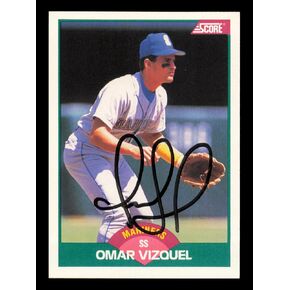 OMAR Vizquel Motoprogred 1989 SCORE ROOKIE CARTER ROOKIE CARD #105T SEATTLE MARINERS SKU #240723 - Baseball Slabbed Cards Motophed Cards in Kuwait