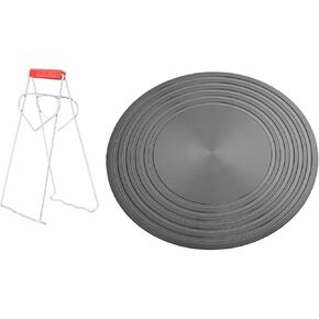 Dioche Nonslip Gas Stove Heat Diffuser Plate Aluminum Alloy with Tray Lifter 24cm Round Cooking Slower Heat Transfer (28cm) in Saudi Arabia