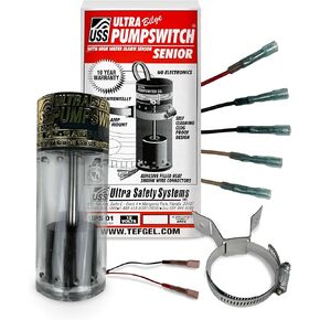 ULTRA Bilge Pumpswitch Sr. Float UPS-01, High Water Sensitivity Sensor, Reliable Automatic Pump Switch Activation for Boats and Yachts, Durable Construction, 12 Volt - Normally Open Alarm Circuit in Saudi Arabia