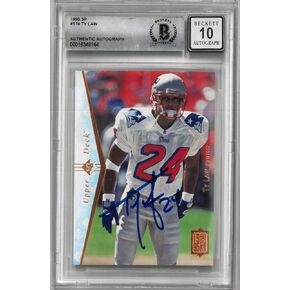 Ty Law Autographed 10 Grade 1995 Upper Deck SP Rookie Card - Football Slabbed Autographed Rookie Cards in Kuwait