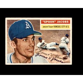 Spook Jacobs Signed 1956 Topps Kansas City Athletics Autographed in Saudi Arabia