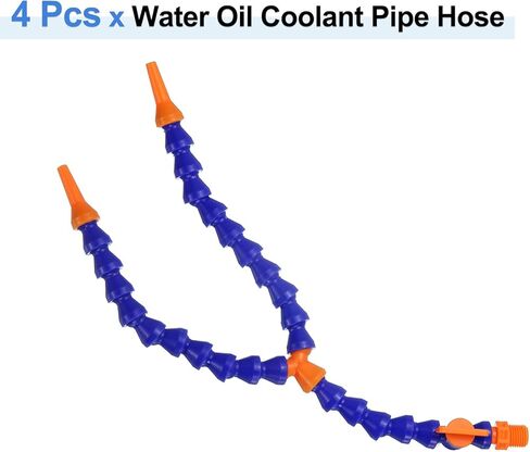 uxcell 4Pcs G1/4" Thread Flexible Water Oil Coolant Pipe Hose, 300mm Plastic Adjustable Round Nozzle Y Shape Cooling Pipe Hose with Switch for Lathe CNC Water Cooling System in Saudi Arabia