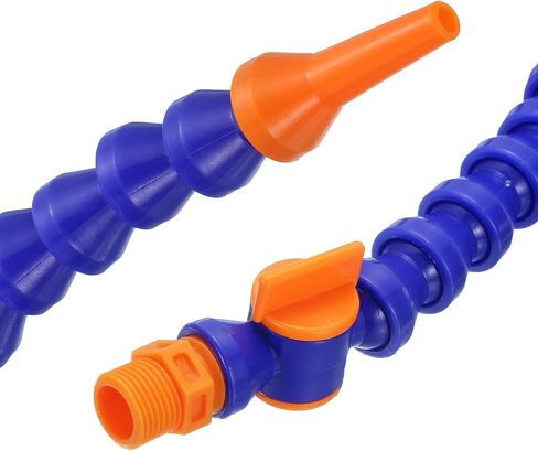 uxcell 4Pcs G1/4" Thread Flexible Water Oil Coolant Pipe Hose, 300mm Plastic Adjustable Round Nozzle Y Shape Cooling Pipe Hose with Switch for Lathe CNC Water Cooling System in Saudi Arabia