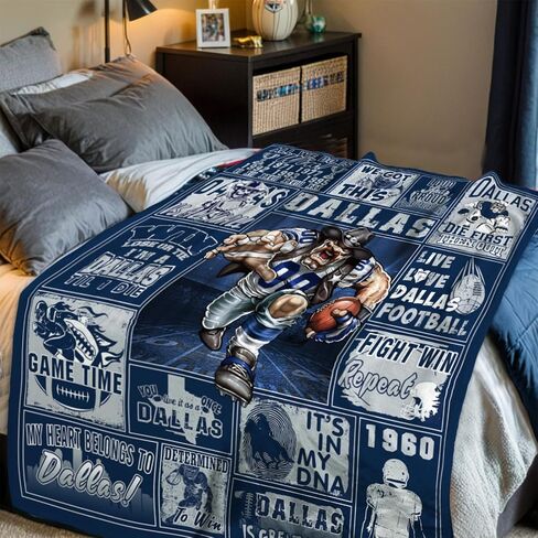 Football Blanket Gifts for Men 50" X 60", City Football Lovers Fan Gifts Gear Merch Sports Fan Throw Blankets for Sofa Bed Bedroom Living Room Midnight Green in Saudi Arabia