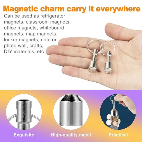 2 Pack Magnetic Keychain Quick relect strong Neodymium Magnet - حلقة مفتاح اختبار المجوهر in Kuwait