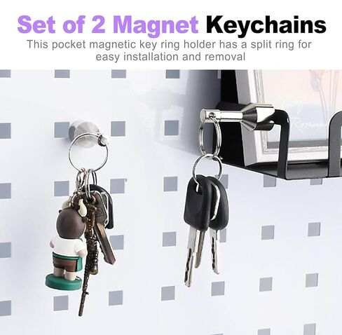 2 Pack Magnetic Keychain Quick relect strong Neodymium Magnet - حلقة مفتاح اختبار المجوهر in Kuwait