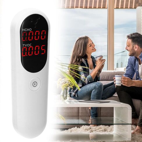 Qwork Air Quality Monitor مع الكشف عن الفورمالديهايد و TVOC مع شاشة ملونة LCD وضوء تحذير ثلاثي الألوان in Saudi Arabia