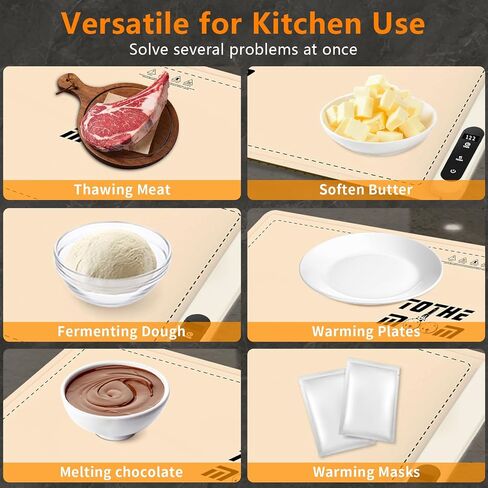 Portable Food Warming Mat - Full Surface Graphene Heating Silicone Roll-Up Design Food Warmers for Parties Buffet & Home Daily Use 6 Temperature Settings & 6 Hour Timer in Saudi Arabia