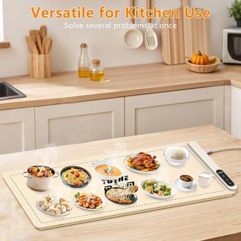 Portable Food Warming Mat - Full Surface Graphene Heating Silicone Roll-Up Design Food Warmers for Parties Buffet & Home Daily Use 6 Temperature Settings & 6 Hour Timer in Saudi Arabia