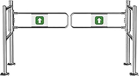 Heavy-Duty Metal Entrance Swing Gate - 90° Opening Pedestrian Transfer Door for Supermarkets, Libraries & Scenic Stores (43.3x39.37in) - Durable Barricade Solution in Saudi Arabia