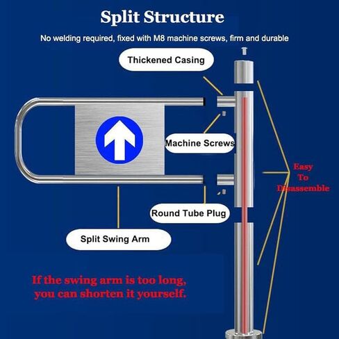 Industrial Supermarket Safety Gate - Spring-Loaded Metal Swing Gate, 90° Opening, Automatic Closing One-Way Door for Aisles, 190x100m - Secure Entrance Barricade in Saudi Arabia
