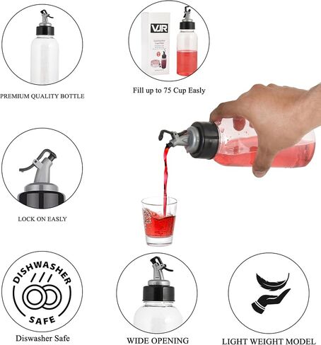 حشو كوب Compleion VJR 450 مل / 15floz مع حشو زجاجة بلاستيكية زر الضغط المصممة لتقليل انسكابات كنيسة لوازم خفيفة الوزن سهلة التنظيف من البلاستيك الصلب الدائم in Kuwait