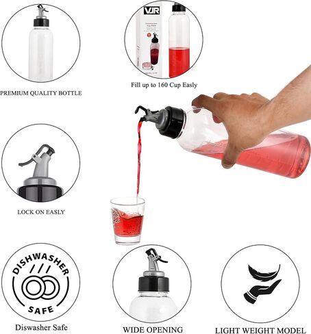 VJR Communion Cup Filler 450ml / 15floz With Push Button Cap White Plastic Bottle Filler Designed to Minimize Spills Church Supplies Lightweight Easy to Clean Durable Hard Plastic in Saudi Arabia