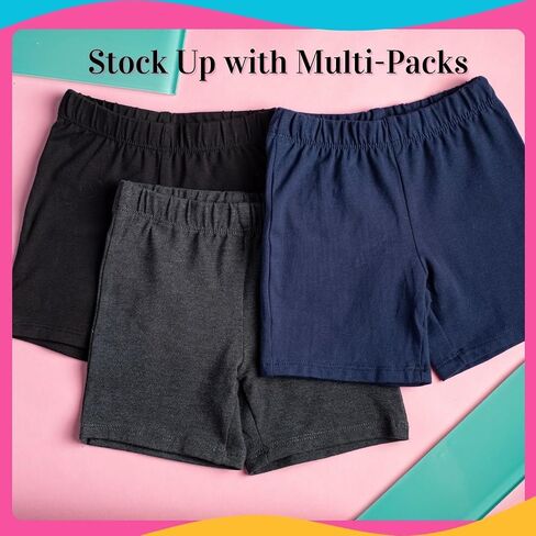 Girl's Cotton Bike Shorts, Cartwheel, Dance Shorts - 3 Pack in Saudi Arabia