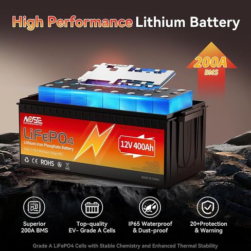 24v 60Ah LiFePO4 Lithium Battery - Low-Temp Protection,5000+ Cycles -Group 24 Grade A Lithium Iron Phosphate Battery cells, Rechargeable Battery for Trolling Motor, RV, Boat/Marine, Solar in Kuwait