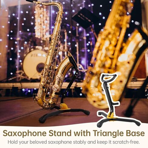 Portable Metal Sax Stand, Foldable Adjustable Tripod For Alto/Tenor Saxophone With Locking Mechanism in Saudi Arabia