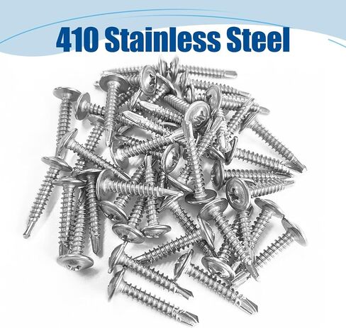 #8×1-1/4″ Sheet Metal Screws 200Pcs, 410 Stainless Steel Self Drilling Screws, Truss Head Fast Self Tapping Screws in Saudi Arabia