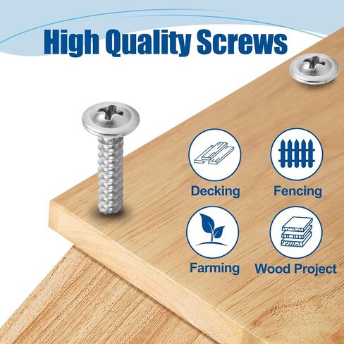 #8×1-1/4″ Sheet Metal Screws 200Pcs, 410 Stainless Steel Self Drilling Screws, Truss Head Fast Self Tapping Screws in Saudi Arabia