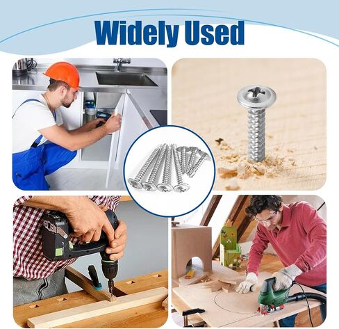 #8×1-1/4″ Sheet Metal Screws 200Pcs, 410 Stainless Steel Self Drilling Screws, Truss Head Fast Self Tapping Screws in Saudi Arabia