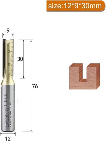 Arden Metric Shank 6mm 12mm جهاز التوجيه المستقيم Carbide 2 Flute ممتدة نهاية مستقيم مطحنة قطع الأداة قطع الطحن (12x9x30) in Saudi Arabia