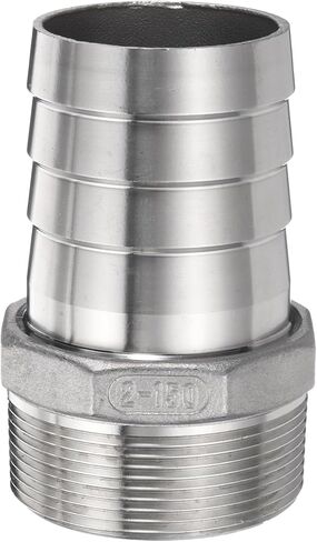HARFINGTON Stainless Steel Hose Barb Fitting 2" (52mm) Barbed x 2" NPT Male Pipe Fitting Air Hose Barb Fittings Coupler Thread Connector Adapter for Water Fuel in Saudi Arabia