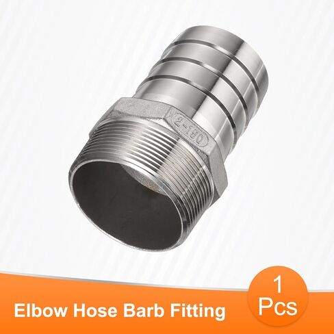 HARFINGTON Stainless Steel Hose Barb Fitting 2" (52mm) Barbed x 2" NPT Male Pipe Fitting Air Hose Barb Fittings Coupler Thread Connector Adapter for Water Fuel in Saudi Arabia