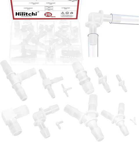 Hilitchi No.1 Clear Tubing Assortment with Hose Barb Fittings Kit Flexible Plastic Tube Hose Set For Home Repair Water Oil Transfer Aquarium in Saudi Arabia