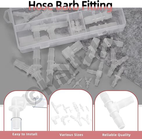 Hilitchi No.1 Clear Tubing Assortment with Hose Barb Fittings Kit Flexible Plastic Tube Hose Set For Home Repair Water Oil Transfer Aquarium in Saudi Arabia