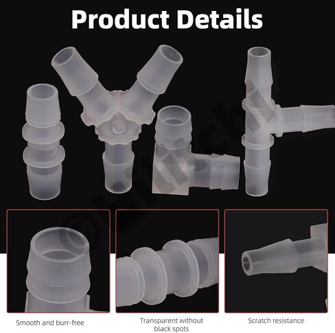 Hilitchi No.1 Clear Tubing Assortment with Hose Barb Fittings Kit Flexible Plastic Tube Hose Set For Home Repair Water Oil Transfer Aquarium in Saudi Arabia