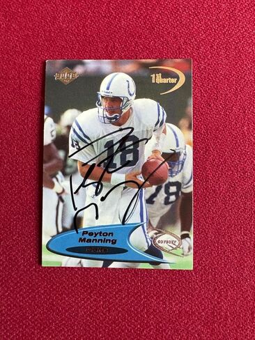 1998 ، Peyton Manning ، "Collector's Edge Rookie Card (Racce/Vintage) - بطاقات الصاعد الموقعة لكرة القدم in Kuwait