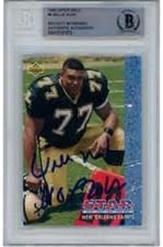 Willie Roaf Autographed 1993 Upper Deck #6 Slabbed Trading Card Beckett 49396 - Football Slabbed Autographed Cards in Saudi Arabia