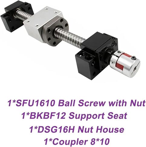 Ballscrew SFU1605 SFU1610 Kit C7 Dia 16mm Parts Screw with Single Nut +BKBF12+DSG16H+Coupler(SFU1610 Set,300mm) in Saudi Arabia
