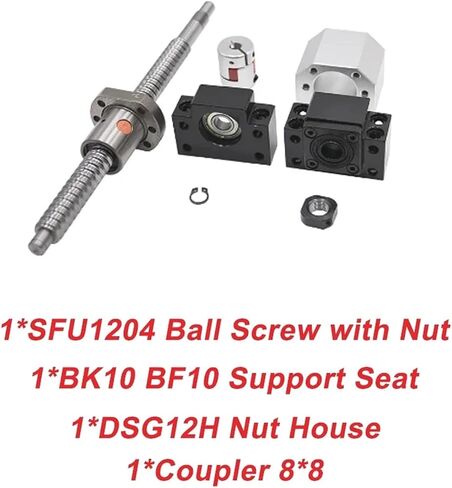 Ballscrew SFU1204 KIT 200-1000MM C7 DIA 12MM PITTE 4MM لأجزاء CNC CNC مع CNC مع كرة واحدة+BKBF10+DSG12H+COUPLER (500 مم) in Saudi Arabia