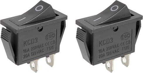 2PCS Rocker Switch/OFF 2 Position 2 PIN ، AC 15A/250V ، 20A/125V ، KCD1 تبديل الطاقة للسيارة ، القارب ، الأجهزة المنزلية (KCD3-ON/OFF ، 2) in Kuwait